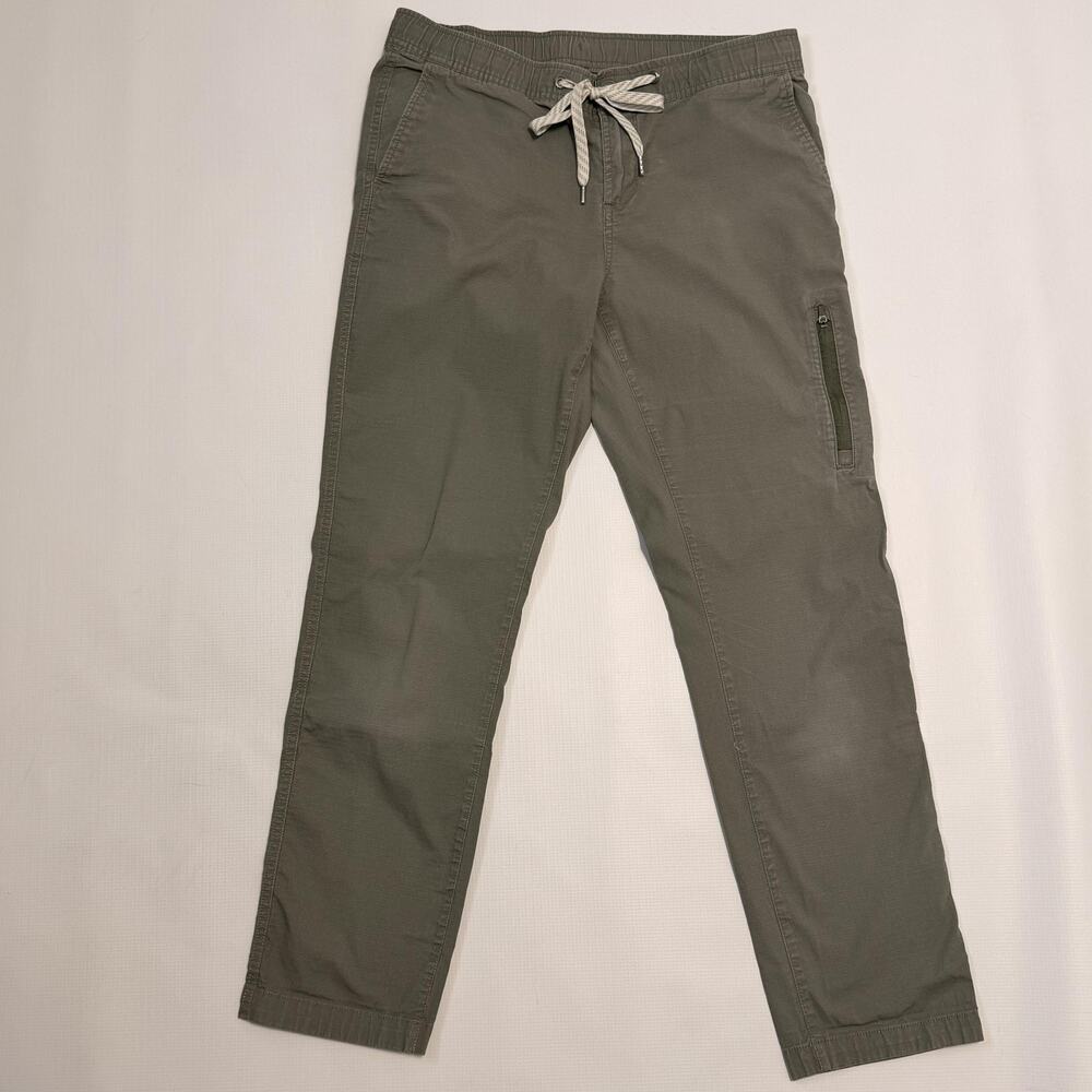 Vuori Ripstop Pants Womens Medium Green Elastic Waist Zip Pocket Khakis VW401